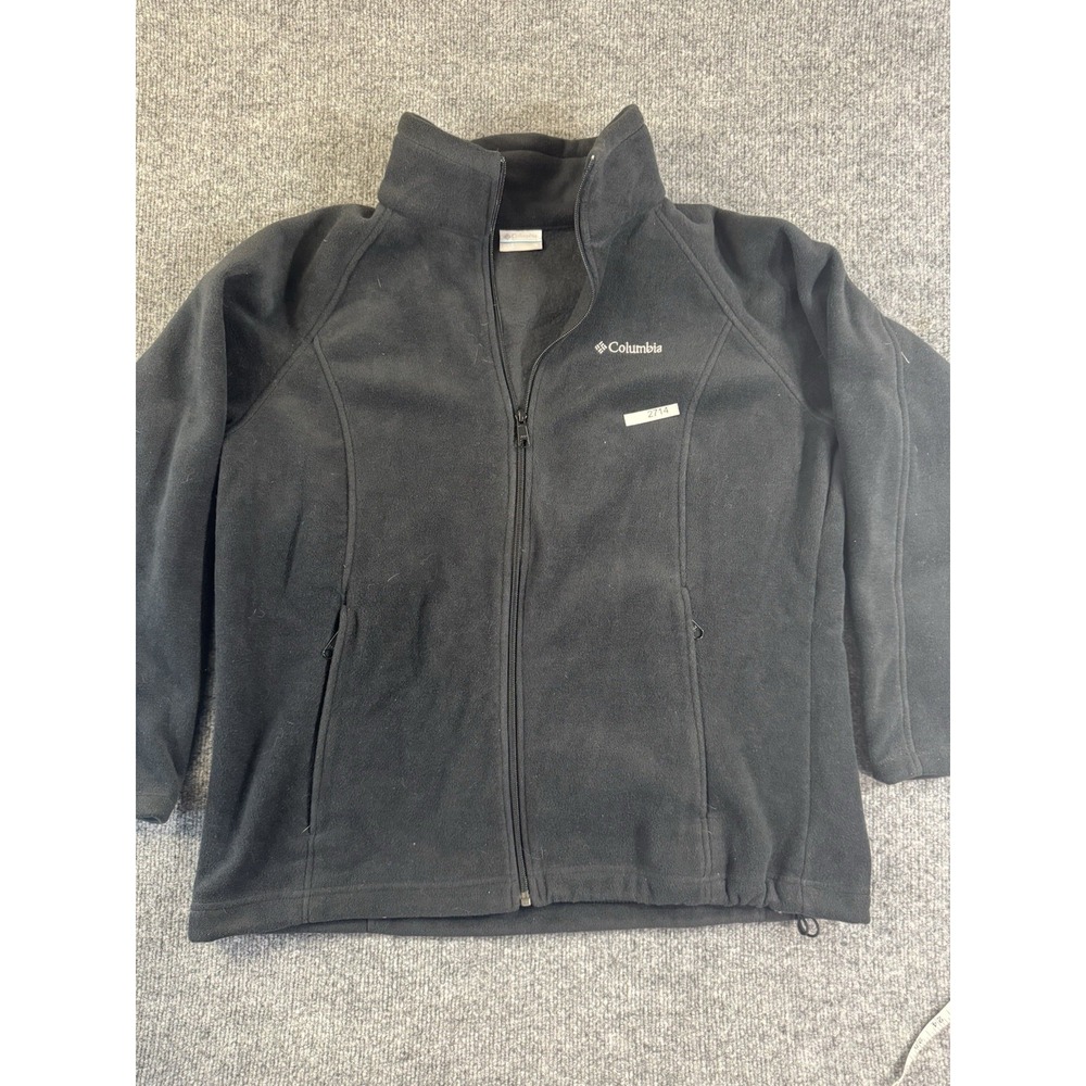 Columbia Jacket Womens Plus 1X Black Full Zip Pockets Soft Fleece Outdoor Ladies